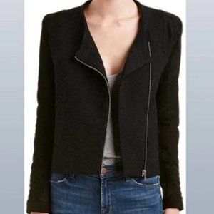 Maje Bambi Blazer moto jacket black zip up
